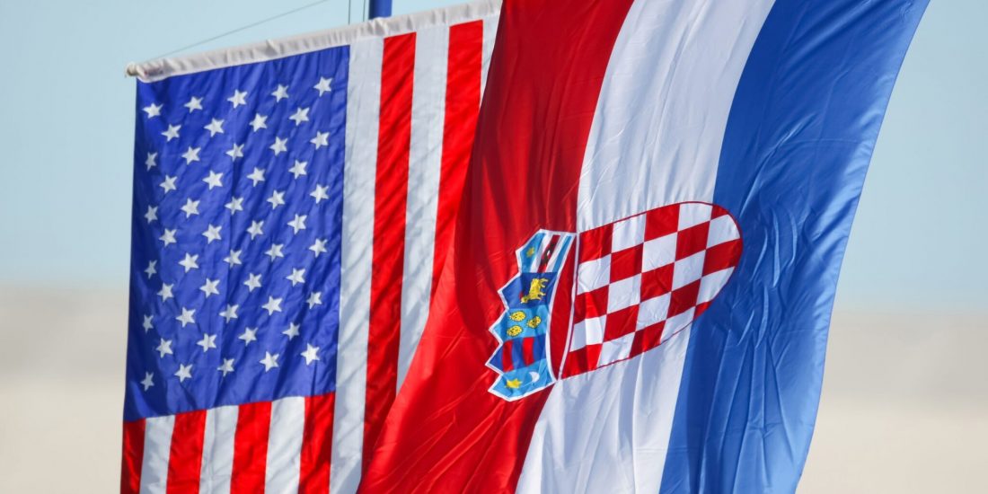 Croatian American flags