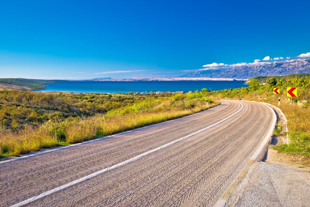 open road in Croatia for driving